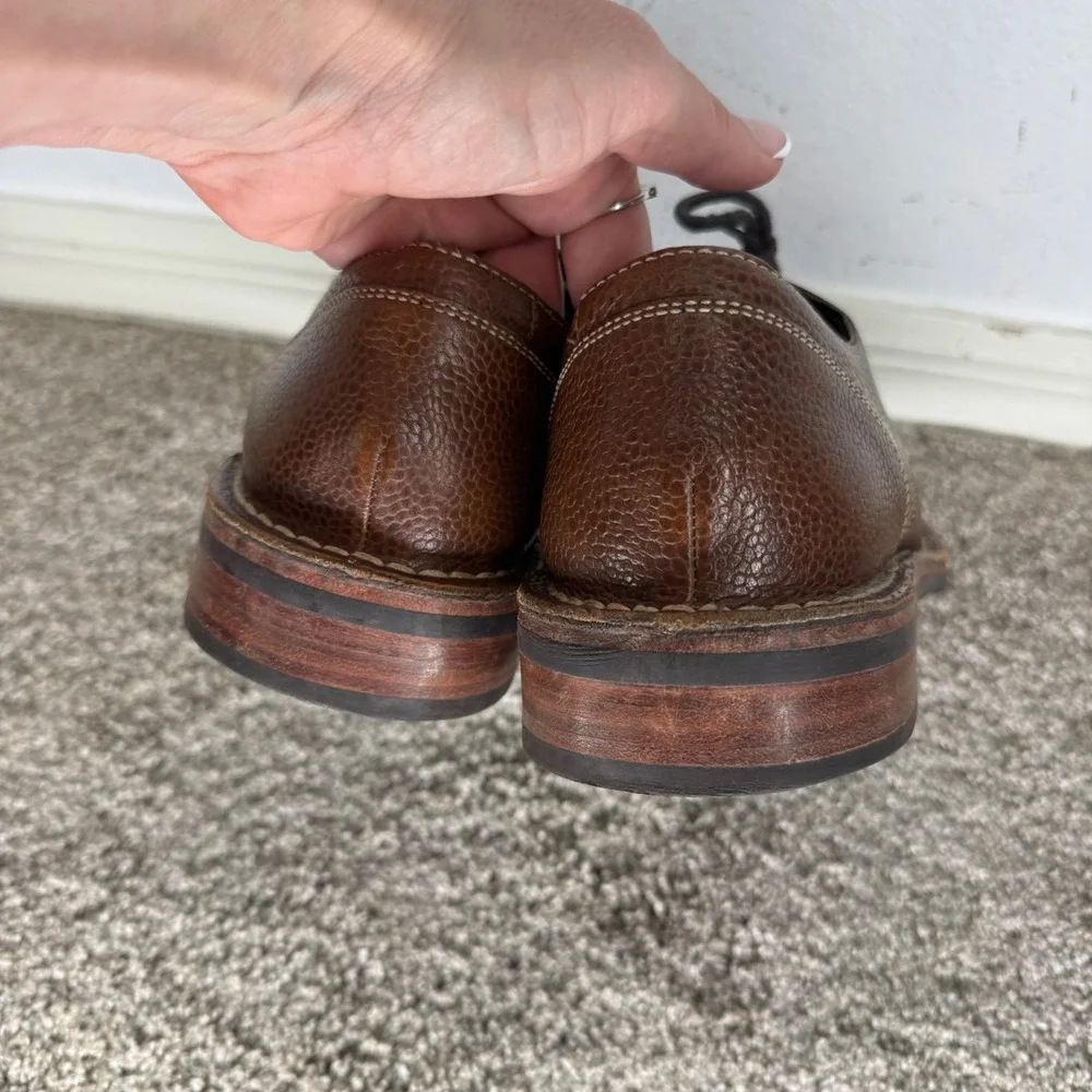 Cole Haan Mens 10.5M Brown‎ Pebbled Leather Derby Shoes Lace Up Oxfords Casual